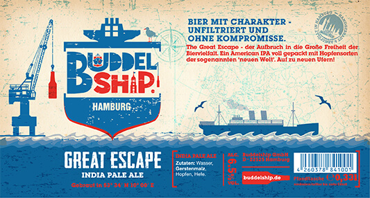 The Great Escape IPA BUDDELSHIP craft beer The Great Escape IPA BUDDELSHIP craft beer