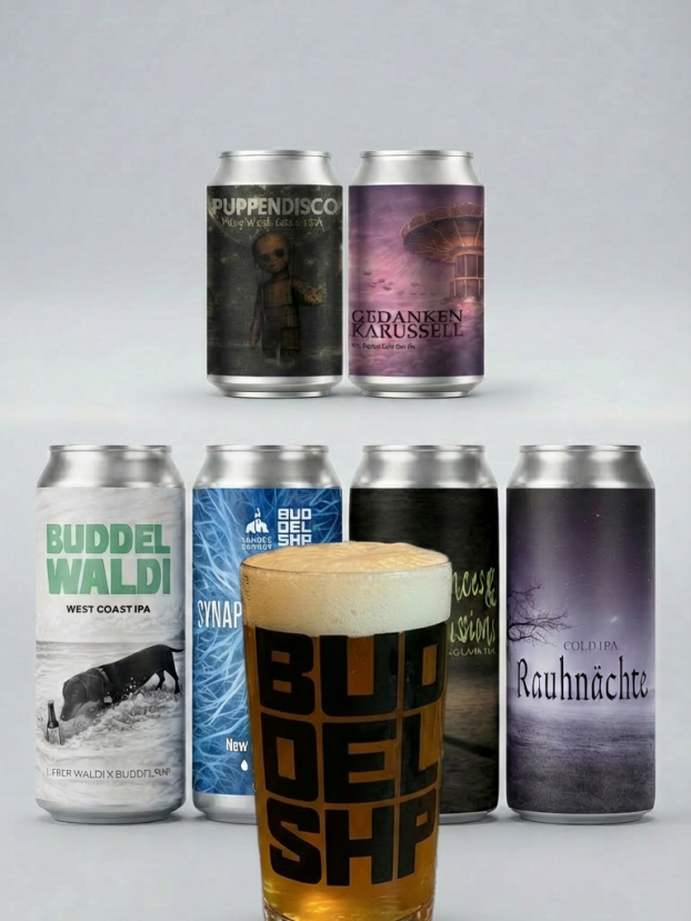 IPA Paket – 12 Dosen / 6 Sorten / 1 Glas